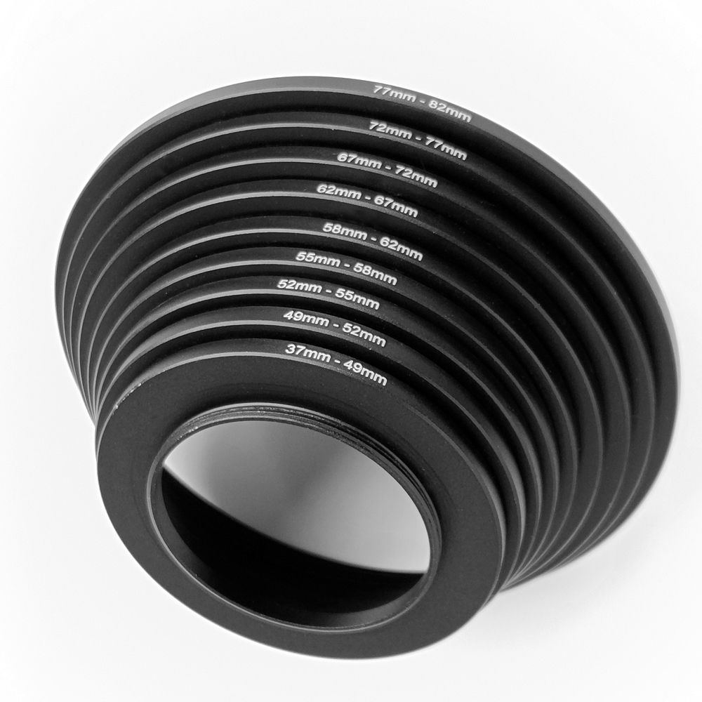картинка Набор повышающих колец для светофильтров Step-Up Filter Rings 8-in-1 LF-06 от магазина Chako.ua